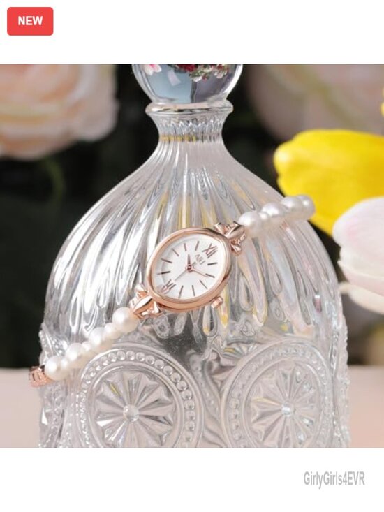 Dainty Pearl Watch and Bracelet Set for Women, Analog Quartz, Dress Watch main image 6